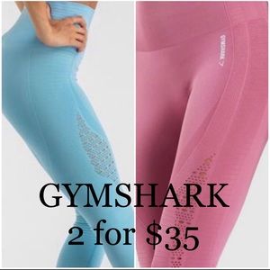 Gymshark energy smeamless workout leggings pink and aqua blue size S